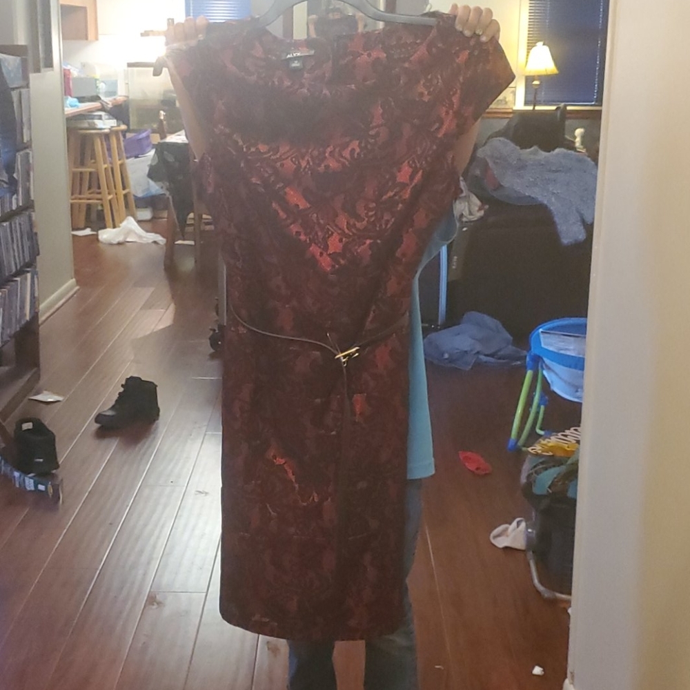 Red and black dress